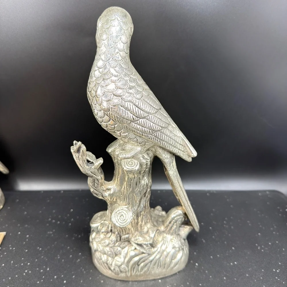 Vintage EPNS Silver Plate Parrot Bird Figurines Pair 10